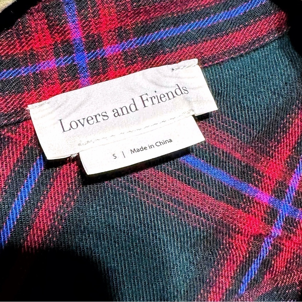 Revolve Lovers And Friends Gela Oversized Top Shirt In Green Plaid Size S - Picture 2 of 13